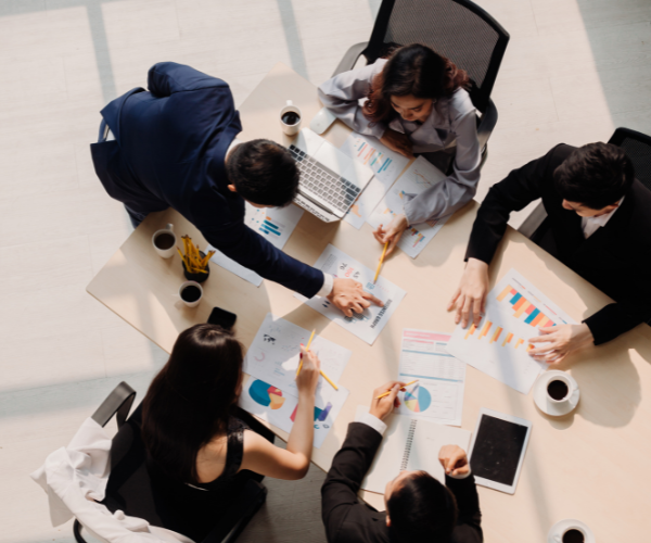 people meeting at a table